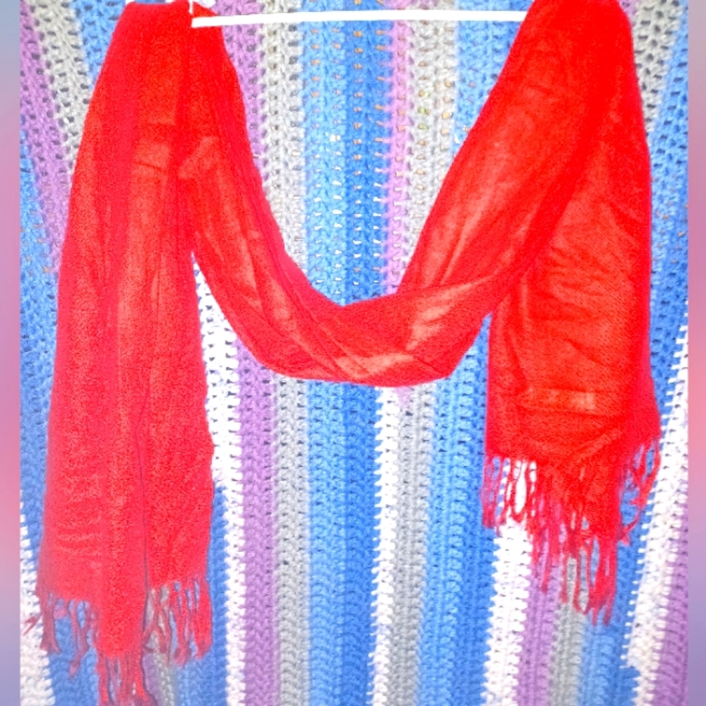Red Pashima Scarf 100% Cashmere
